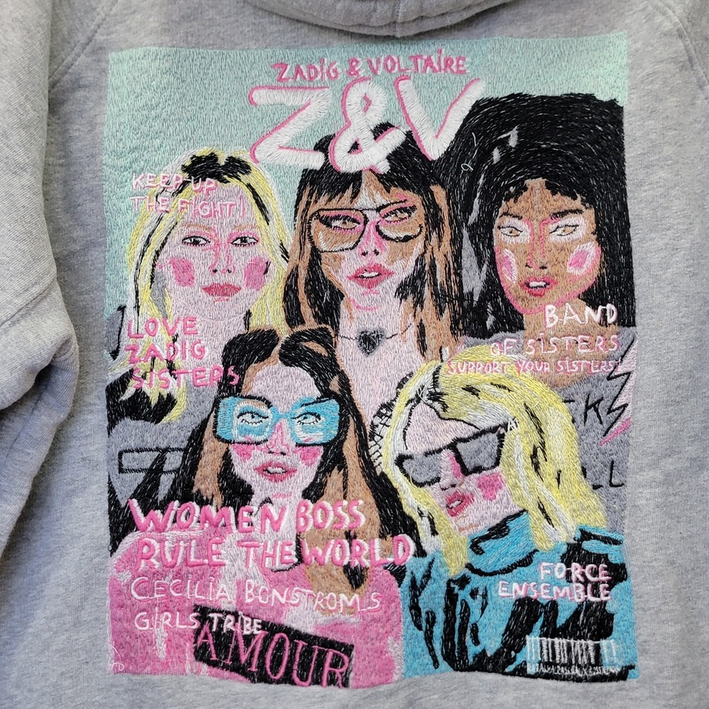 Zadig & Voltaire 'Band of Sisters' Collection Women Boss Rule The World Hoodie M
